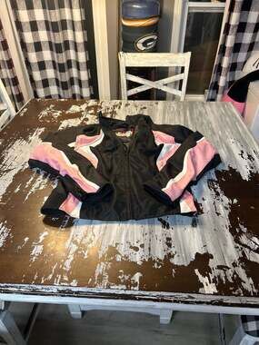 Bilt Women's Mesh Motorcycle Jacket Black Pink White Size WXL